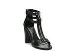 Opulent Elegance: FELICITY Croc Zip-Up Heels