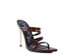 Regal Croc Metal Heeled Sandals: Luxe.