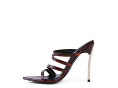 Regal Croc Metal Heeled Sandals: Luxe.