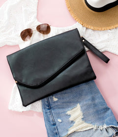 Thy Elegant Vegan Leather Envelope Clutch 👜