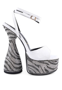 Zebra Diamante Platform Sandals: Opulent Elegance