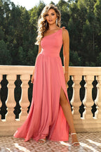 Sultry One-Shoulder Maxi: Sophisticated Sheer Elegance