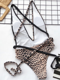 Leopard Love Plunge Swimsuit: Radiate Wild Confidence.