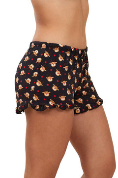 Festive Ruffle Hem Reindeer Shorts Duo