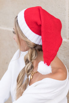 Jolly Santa's Whimsical Pom Pom Beanie