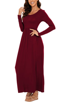 Elegant Maxi Dress with Pockets: Sheer & Stretchy