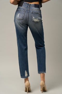 Destroyed High Waist Straight Jeans for Power babes!