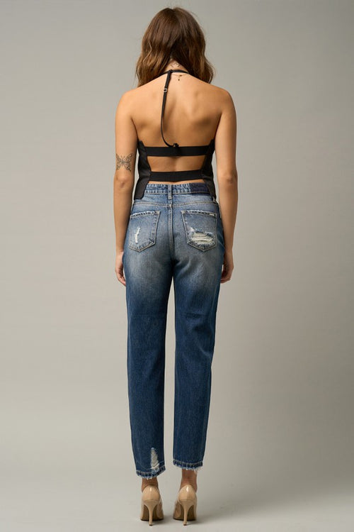 Destroyed High Waist Straight Jeans for Power babes!