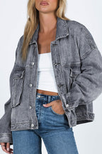 Gray Chest Pockets Denim Jacket: Effortless Layering