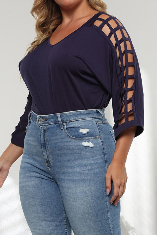 Enchanted Love V-Neck Cutout Blouse: Romance Elegance