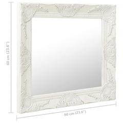 Elegant White Mirror: Baroque Beauty Unveiled