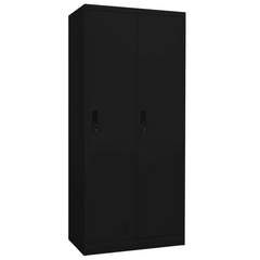 Regal Black Steel Wardrobe: Elegance Redefined