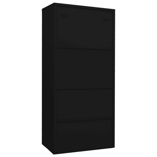 Regal Black Steel Wardrobe: Elegance Redefined