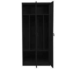 Regal Black Steel Wardrobe: Elegance Redefined