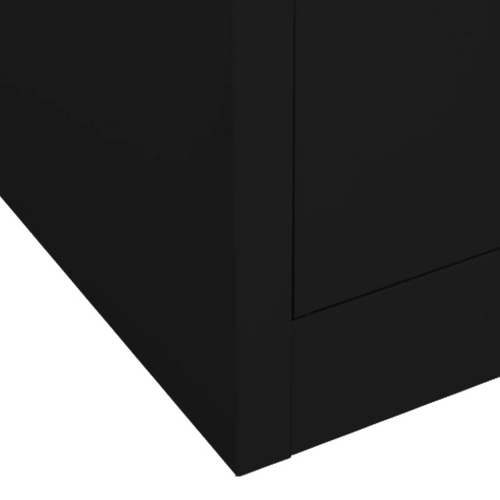 Regal Black Steel Wardrobe: Elegance Redefined