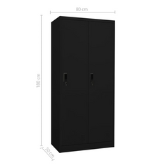 Regal Black Steel Wardrobe: Elegance Redefined