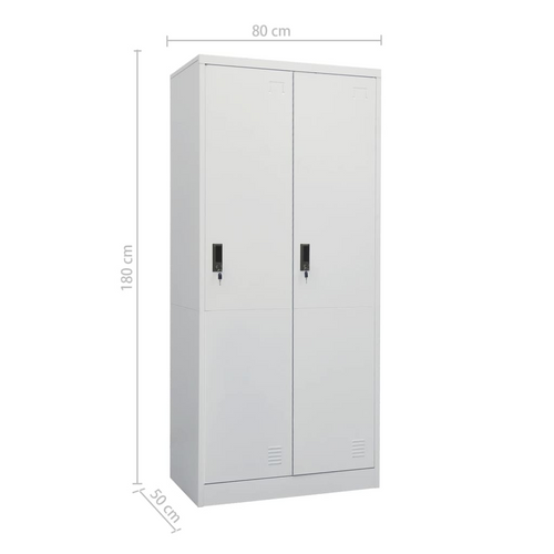 vidaXL Wardrobe Light Gray 31.5"x19.7"x70.9" Steel