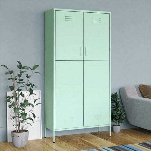 Mint Steel Wardrobe: Opulent Storage Elegance