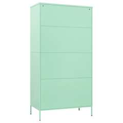 Mint Steel Wardrobe: Opulent Storage Elegance