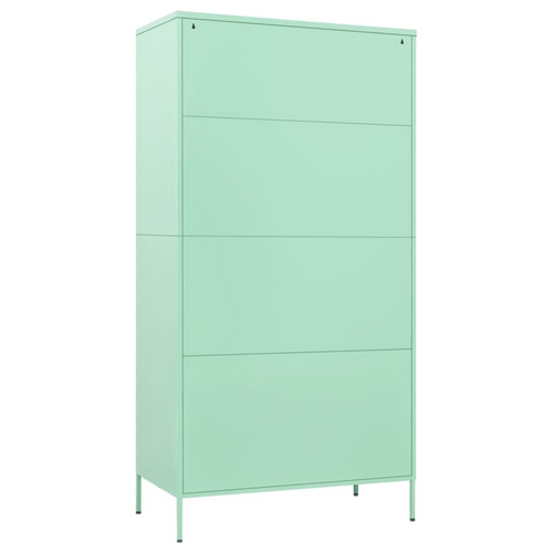 Mint Steel Wardrobe: Opulent Storage Elegance