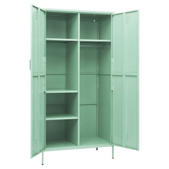 Mint Steel Wardrobe: Opulent Storage Elegance