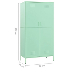 Mint Steel Wardrobe: Opulent Storage Elegance