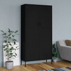 vidaXL's Black Steel Wardrobe: furniture fit for kings