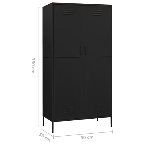 vidaXL's Black Steel Wardrobe: furniture fit for kings