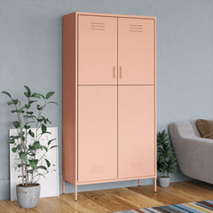 Luxurious Pink Steel Wardrobe: A Royal Storage