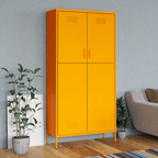 Mustard Yellow Steel Wardrobe: Opulent Elegance