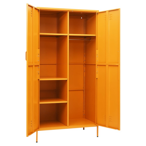 Mustard Yellow Steel Wardrobe: Opulent Elegance