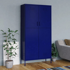 The Opulent Steel Navy Wardrobe by vidaXL