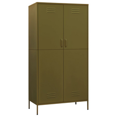 vidaXL Olive Green Steel Wardrobe: A Baroque Beauty