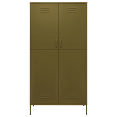 vidaXL Olive Green Steel Wardrobe: A Baroque Beauty