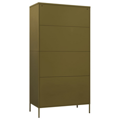 vidaXL Olive Green Steel Wardrobe: A Baroque Beauty