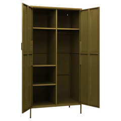 vidaXL Olive Green Steel Wardrobe: A Baroque Beauty