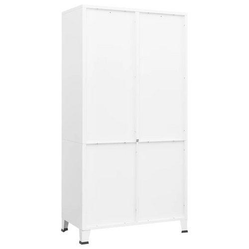 vidaXL Industrial White Metal Wardrobe: Luxurious Elegance