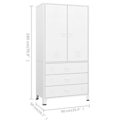 vidaXL Industrial White Metal Wardrobe: Luxurious Elegance