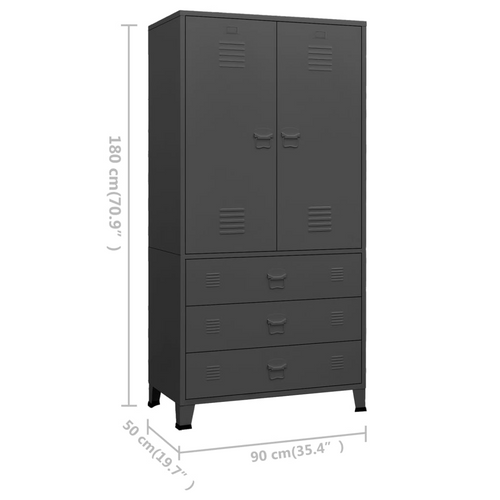 vidaXL Industrial Wardrobe Anthracite: New-Age Elegance