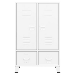 vidaXL Industrial White Steel Wardrobe: Opulence Personified