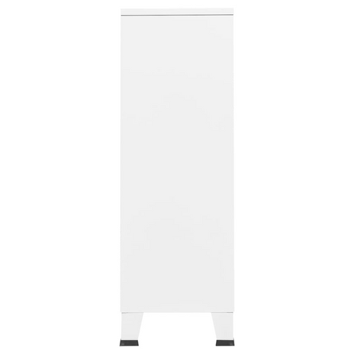 vidaXL Industrial White Steel Wardrobe: Opulence Personified