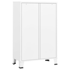 vidaXL Industrial White Steel Wardrobe: Opulence Personified