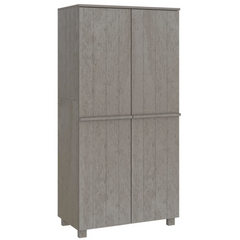 vidaXL Wardrobe HAMAR Light Gray 35"x19.7"x70.9" Solid Wood Pine