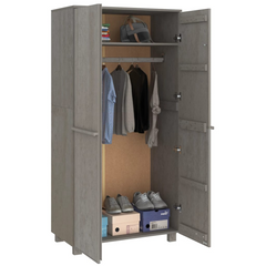 vidaXL Wardrobe HAMAR Light Gray 35"x19.7"x70.9" Solid Wood Pine