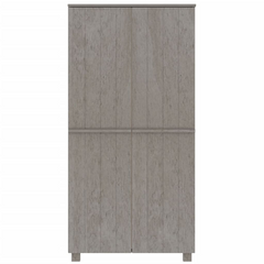 vidaXL Wardrobe HAMAR Light Gray 35"x19.7"x70.9" Solid Wood Pine