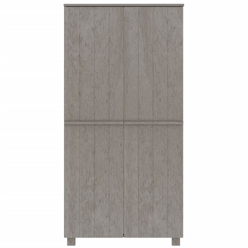 vidaXL Wardrobe HAMAR Light Gray 35"x19.7"x70.9" Solid Wood Pine