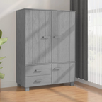 vidaXL Wardrobe HAMAR Dark Gray 39"x17.7"x53.9" Solid Wood Pine