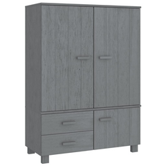 vidaXL Wardrobe HAMAR Dark Gray 39"x17.7"x53.9" Solid Wood Pine