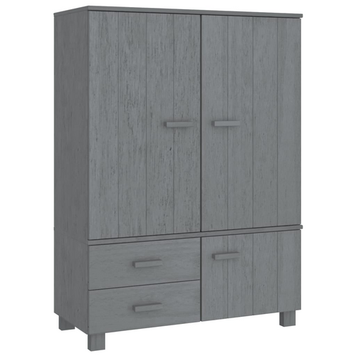 vidaXL Wardrobe HAMAR Dark Gray 39"x17.7"x53.9" Solid Wood Pine