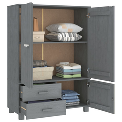 vidaXL Wardrobe HAMAR Dark Gray 39"x17.7"x53.9" Solid Wood Pine